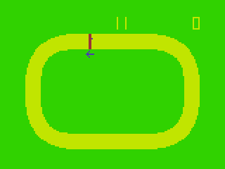 Grand Prix (Dragon 32/64) screenshot: Simple Oval Track