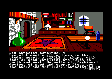 Lancelot (Amstrad CPC) screenshot: In the library