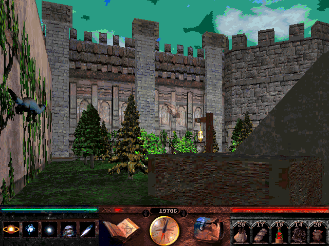 Lands of Lore III (Windows) screenshot: (Shot 1 out of 2) This clearly illustrates how the game will look for those who ain't owners of 3D accelerator graphic cards. It will always be bright so you won't have to worry about dark places ;))