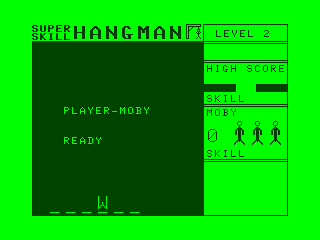 Super Skill Hangman (Dragon 32/64) screenshot: New Word