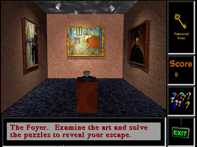 Masterpiece Mansion (Windows 3.x) screenshot: The first puzzle room