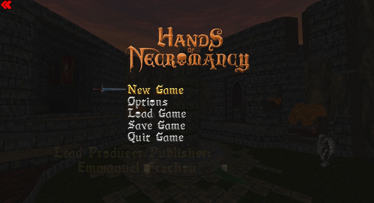 Hands of Necromancy (Windows) screenshot: Main menu screen.