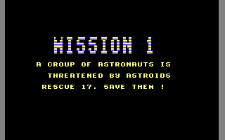 Rescue 17 (Commodore 64) screenshot: Instructions for Mission 1.