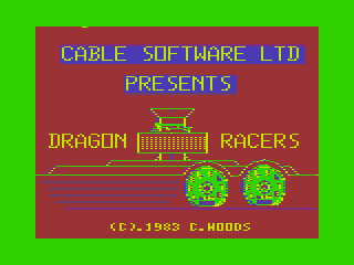 Dragon Racer and Wasp Invasion (Dragon 32/64) screenshot: Dragon Racers Title Screen