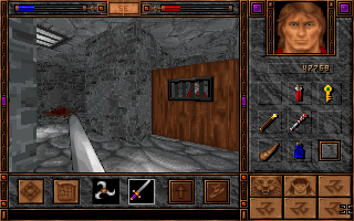 Shadowcaster (DOS) screenshot: A cell in the castle dungeon.