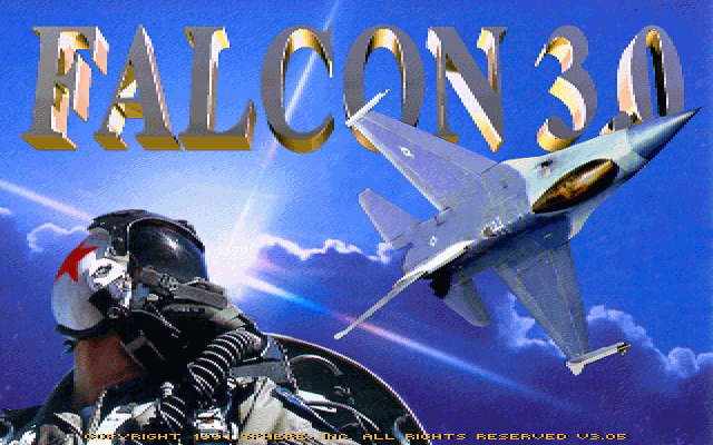 Falcon 3.0 (DOS) screenshot: Title screen (v3.05)