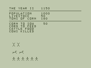 King of Valley (Dragon 32/64) screenshot: Valley Statistics