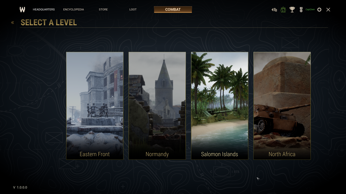 War Legends (Windows) screenshot: Map selection