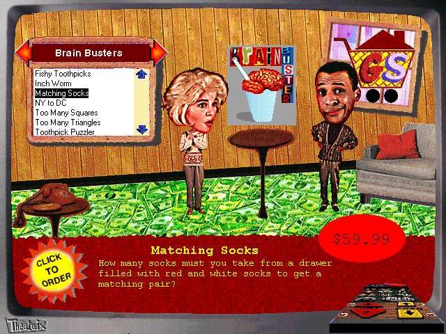 Math Heads (Windows 3.x) screenshot: We can spend our earned money in the in-game shop