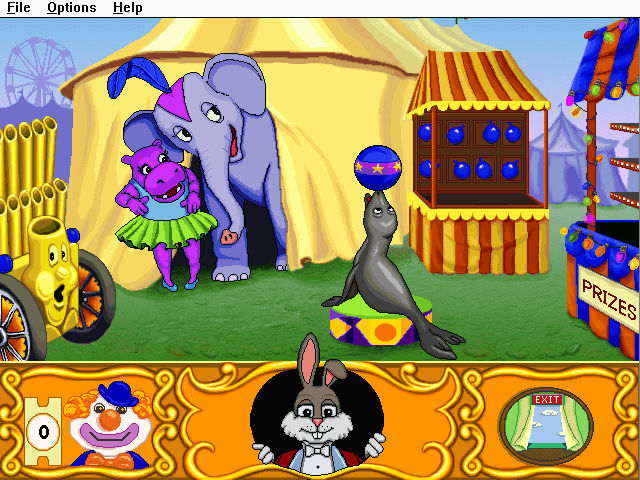 Math Rabbit Deluxe (Windows 3.x) screenshot: Main menu (v2.0)