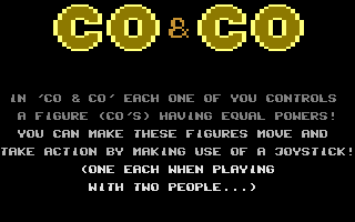 Co & Co (Commodore 64) screenshot: Instructions.