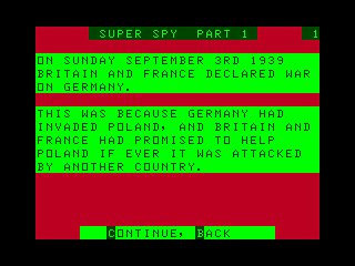 Super Spy: A Modern History Simulation (Dragon 32/64) screenshot: Historical Information