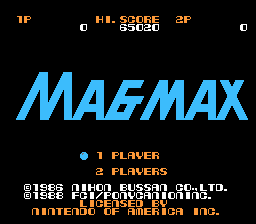 MagMax (NES) screenshot: North American Title Screen
