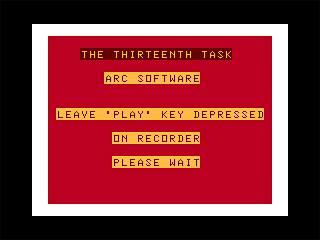 The Thirteenth Task (Dragon 32/64) screenshot: Title Screen