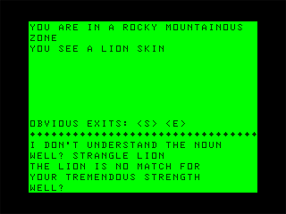The Thirteenth Task (Dragon 32/64) screenshot: I Slayed the Lion