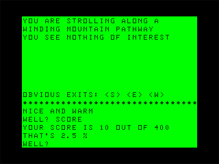The Thirteenth Task (Dragon 32/64) screenshot: In the Cold Mountains