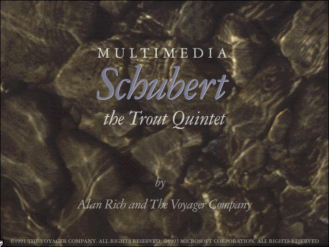 Microsoft Multimedia Schubert: The Trout Quintet (Windows 3.x) screenshot: Title screen