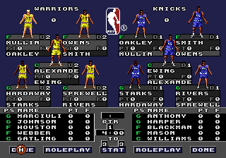 NBA Action '94 (Genesis) screenshot: Choosing players.