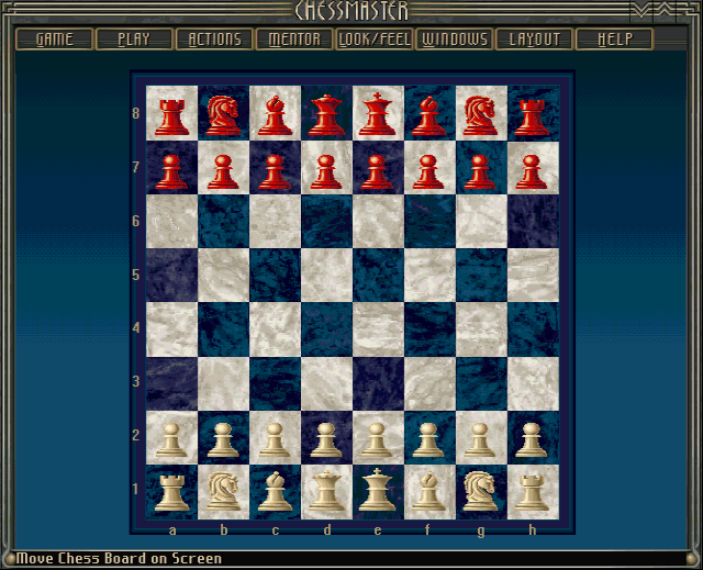 The Chessmaster 4000 Turbo (Windows 3.x) screenshot: A Normal Board Style