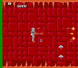 MagMax (NES) screenshot: A fully assembled Mag Max underground