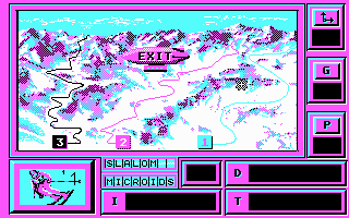 Downhill Challenge (DOS) screenshot: Track Selection