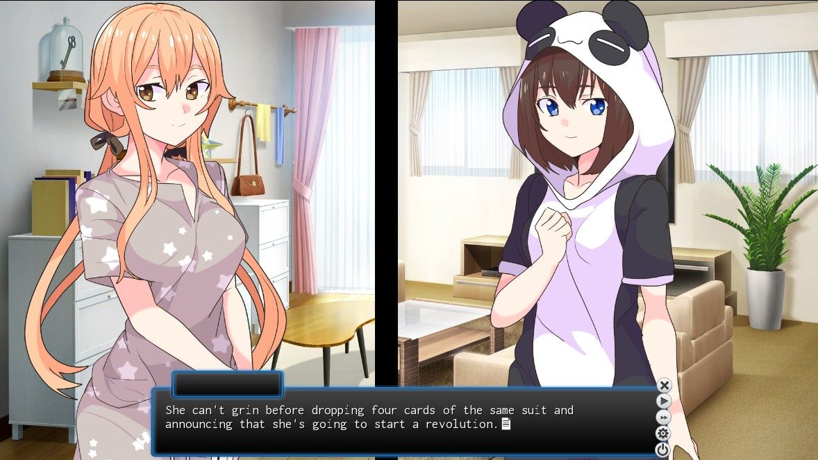 Neighbors by Chance (Windows) screenshot: Playing online games with Tomoyo