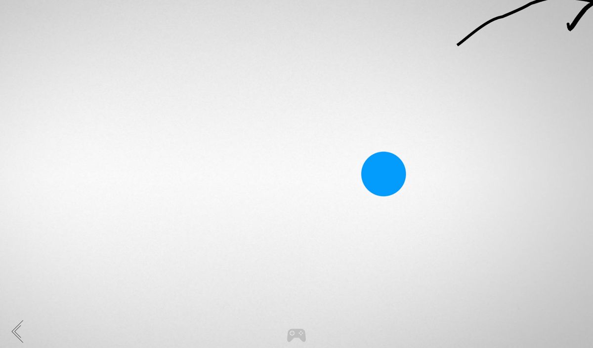 Blek (Android) screenshot: My doodle disappears near the top of the screen.