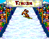 Winter Sports (ExEn) screenshot: The jump is finished it is a success now let's see the results and the distance done