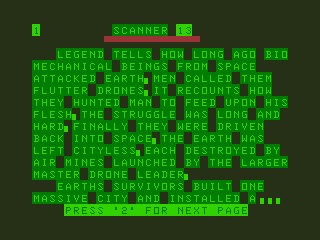 Scanner 13 (Dragon 32/64) screenshot: Backstory