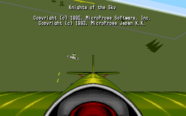 Knights of the Sky (PC-98) screenshot: Back view, pressing the V key brings up the copyright info