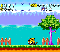 Chester Cheetah: Wild Wild Quest (SNES) screenshot: Chester looks tired