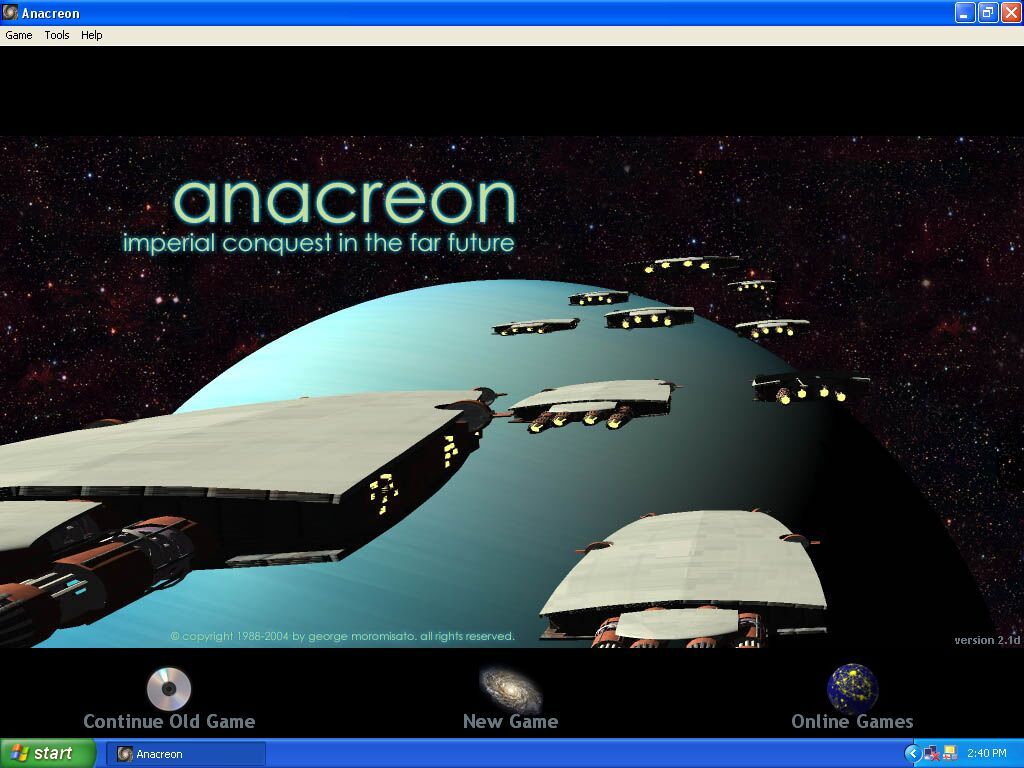 Anacreon: Imperial Conquest in the Far Future (Windows) screenshot: Title Screen
