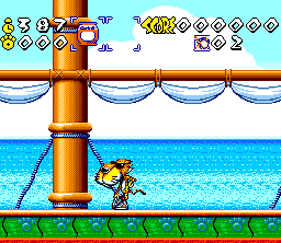 Chester Cheetah: Wild Wild Quest (SNES) screenshot: Ship ahoy!
