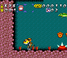 Chester Cheetah: Wild Wild Quest (SNES) screenshot: On the bottom
