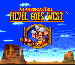 An American Tail: Fievel Goes West (SNES) screenshot: Title screen