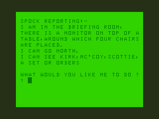 Creepies / To Boldly Go (Dragon 32/64) screenshot: To Boldly Go: Aboard the Bridge