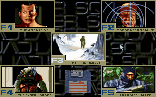 Laser Squad (DOS) screenshot: The Scenarios