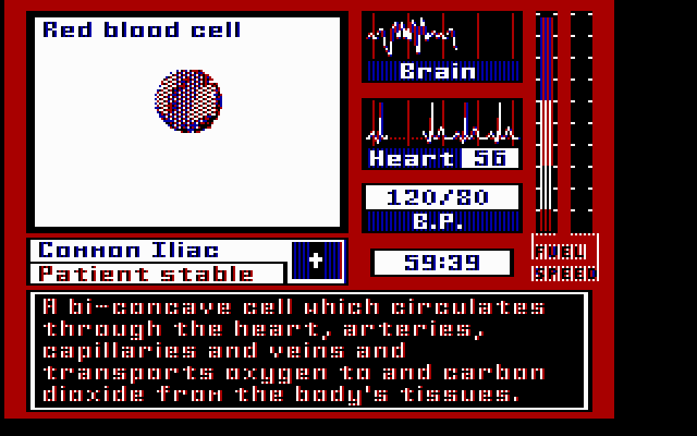 Laser Surgeon: The Microscopic Mission (DOS) screenshot: The game comes with a help option for spesific information on passing microscopic cells (Press Enter on Cell)