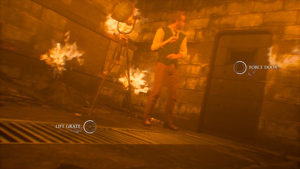 The Dark Pictures Anthology: The Devil in Me (PlayStation 5) screenshot: Charles is in a predicament where wrong choice means certain death
