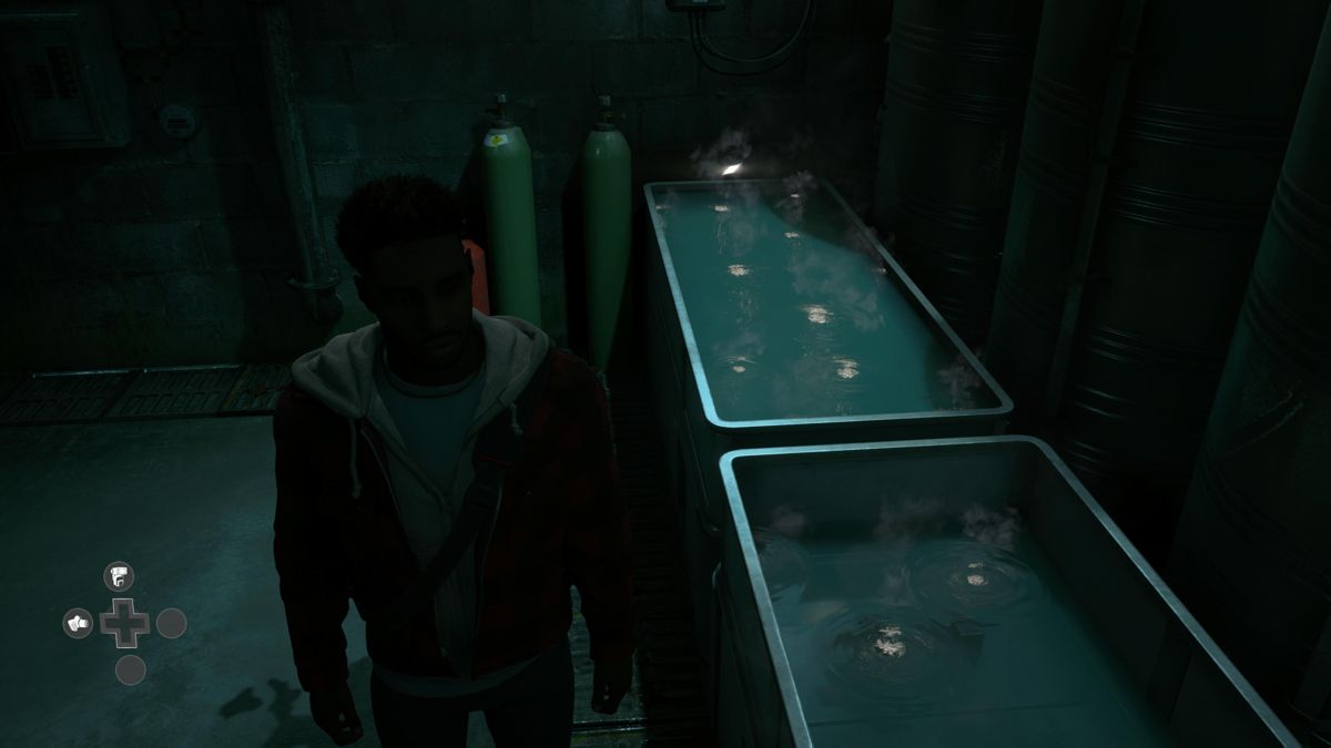 The Dark Pictures Anthology: The Devil in Me (PlayStation 5) screenshot: Mark almost fell into this acid bath