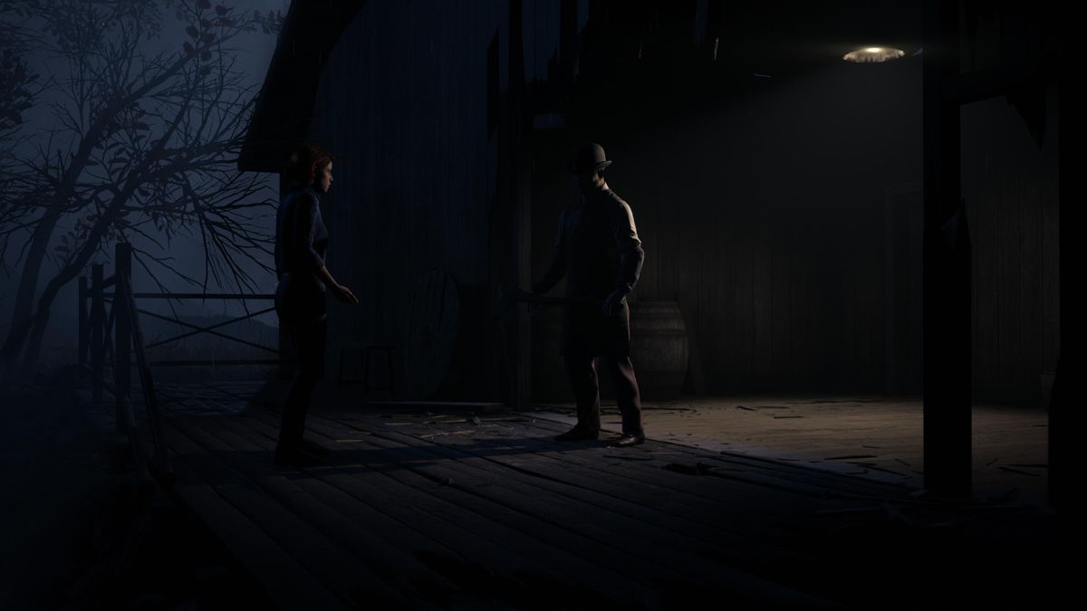 The Dark Pictures Anthology: The Devil in Me (PlayStation 5) screenshot: Kate face to face with the killer