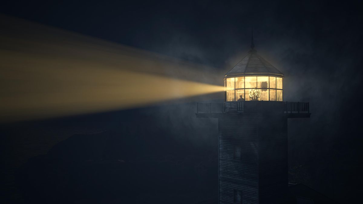 The Dark Pictures Anthology: The Devil in Me (PlayStation 5) screenshot: Switching on the light in the lighthouse to call for help
