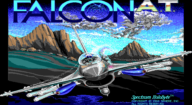 Falcon A.T. (DOS) screenshot: title screen