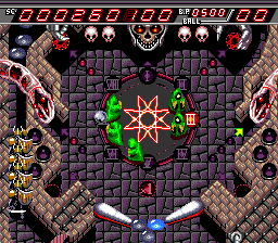 Devil's Crush (TurboGrafx-16) screenshot: The top section of the table