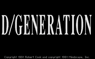 D/Generation (DOS) screenshot: Title screen