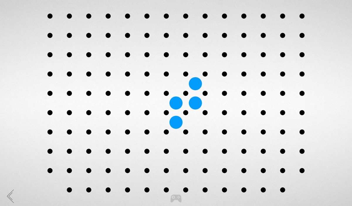 Blek (Android) screenshot: Move carefully through a maze of black dots.