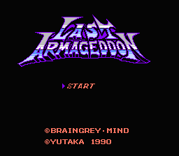 Last Armageddon (NES) screenshot: Title screen