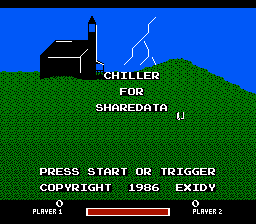 Chiller (NES) screenshot: Title screen