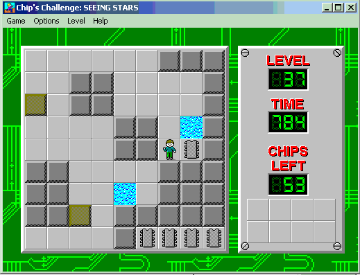 Chip's Challenge (Windows 16-bit) screenshot: Getting some chips in Level 37