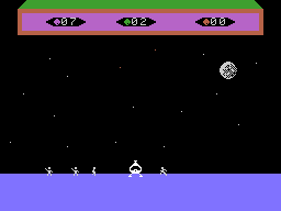 Choplifter! (ColecoVision) screenshot: Rescuing hostages